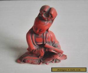 Item China Exquisite Hand-carved red Turquoise Guanyin Statue for Sale