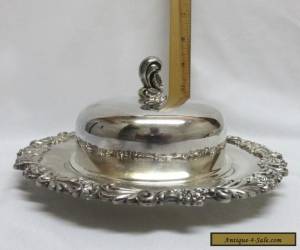 Item Reed & Barton Silverplate #2310 Burgundy Round Covered Butter Dish for Sale