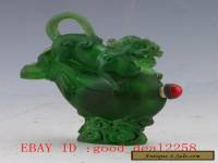 Original Chinese Coloured 18-19th Glaze Hand-carved Chi Dragon Snuff Bottle
