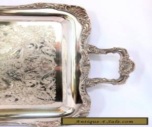 Item LARGE HEAVY ROGER BROS. SILVERPLATE BUTLER'S TRAY WITH ORNATE EDGE for Sale