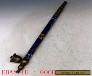 Collectible Decorated Cloisonne Handwork Flower Smoking Pipe for Sale