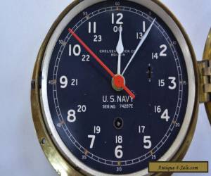 Item Vintage WW 2 U S Navy Chelsea Clock Co. Ships Clock Nautical for Sale