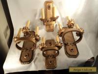 Special 4 Piece Set Solid Brass Sconces Arts Crafts Style