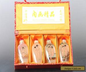 Item Exquisite Chinese Hand painting Glass beautiful woman Snuff Bottles 4 Pcs C370 for Sale