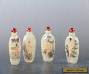 Item Exquisite Chinese Hand painting Glass beautiful woman Snuff Bottles 4 Pcs C370 for Sale