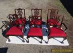 CHIPPENDALE STYLE SET OF 6 MATCHING MAHOGANY VINTAGE DINING CHAIRS for Sale