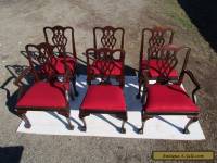 CHIPPENDALE STYLE SET OF 6 MATCHING MAHOGANY VINTAGE DINING CHAIRS