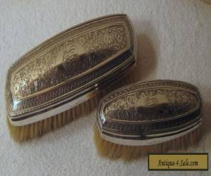 Item Wm Kerr Sterling Silver VANITY DRESSER BRUSHES ANTIQUE Nouveau VICTORIAN Pair for Sale