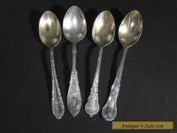 4 Antique Sterling Demitasse SPOONS Colbert Arabesque etc