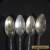 4 Antique Sterling Demitasse SPOONS Colbert Arabesque etc for Sale