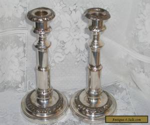 Item Pair Of Antique Georgian Silver Plate Telescopic Candlesticks for Sale