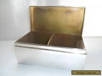  ANTIQUE ART DECO SOLID SILVER LARGE CIGAR CIGARETTE BOX SOLID SILVER LID / TOP