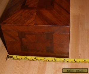 Item Beautiful Antique Wooden Parquetry Workbox with lift out tray for Sale