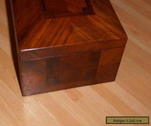 Item Beautiful Antique Wooden Parquetry Workbox with lift out tray for Sale