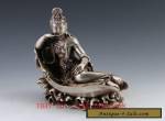 Chinese Silver Buddhism GuanYin Goddess Kwan-yin Buddha Statue             for Sale