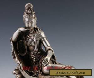 Item Chinese Silver Buddhism GuanYin Goddess Kwan-yin Buddha Statue             for Sale