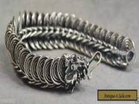 rare collectible handmade exquisite decoration miao silver bracelet - dragon