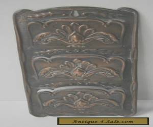 Antique Copper Art Nouveau hanging letter rack with 3 compartments for letters   for Sale