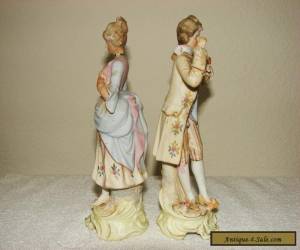 Item Antique Kalk German Porcelain Gentleman Lady Figures for Sale