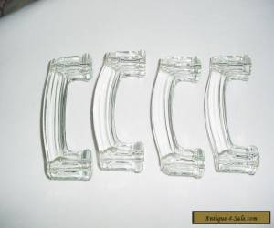 4 Vintage Glass Drawer Pulls Handles - L@@K! for Sale