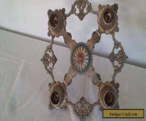 Item Antique Art Deco Chandelier 1920's Riddle Ceiling Light Fixture Vintage Salvaged for Sale