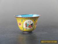 Ancient Chinese Hand painting boy Cloisonne QIANLONG bowl  C342