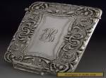 STUNNING STERLING SILVER ART NOUVEAU CARD CASE 1903 ANTIQUE for Sale