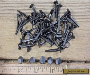 1" Rose head nails 50 in lot vintage wrought iron square rustic historic antique for Sale