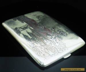 Item Japanese Cigarette Case, Sterling Silver, c.1940's for Sale