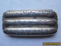 STERLING SILVER 3 CIGAR CASE c1900 by P & S Ltd BIRMINGHAM EXCELLENT