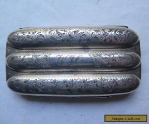 STERLING SILVER 3 CIGAR CASE c1900 by P & S Ltd BIRMINGHAM EXCELLENT for Sale