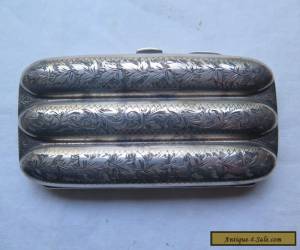 Item STERLING SILVER 3 CIGAR CASE c1900 by P & S Ltd BIRMINGHAM EXCELLENT for Sale