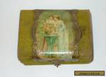 Small Victorian Jewelry Box w Velvet & Celluloid Transfer Print Covering for Sale