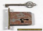 Antique c. 1900 Steel Drawer or Cabinet Lock with Key for Sale