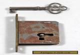 Antique c. 1900 Steel Drawer or Cabinet Lock with Key for Sale