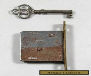 Item Antique c. 1900 Steel Drawer or Cabinet Lock with Key for Sale