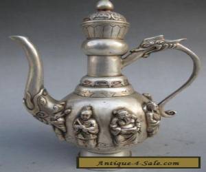 Item Exquisite workmanship white copper silver plated teapot jug Immortals for Sale