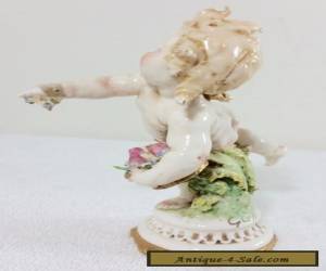 Item Antique Meissen Cherub Flower Basket Roses for Sale