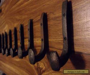 Item 6 Antique Coat Hooks Old Railroad Spikes Wrought Iron Style Heavy Duty Shop Set for Sale