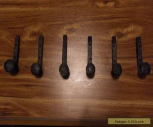 Item 6 Antique Coat Hooks Old Railroad Spikes Wrought Iron Style Heavy Duty Shop Set for Sale