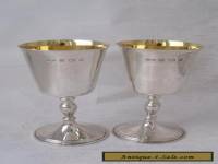 Nice Pair of Solid Sterling Silver Goblets 1974/ H 11 cm/ Gilt Iteriors