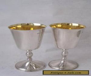 Item Nice Pair of Solid Sterling Silver Goblets 1974/ H 11 cm/ Gilt Iteriors for Sale