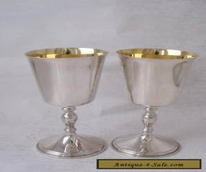 Item Nice Pair of Solid Sterling Silver Goblets 1974/ H 11 cm/ Gilt Iteriors for Sale