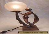 Rare Oliver Tupton Art Nouveau Cast Resin  Antique Replica Lamp Etched Signature for Sale