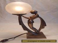 Rare Oliver Tupton Art Nouveau Cast Resin  Antique Replica Lamp Etched Signature
