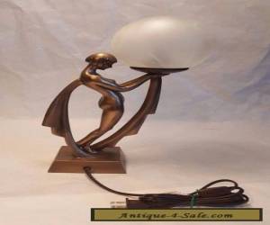 Item Rare Oliver Tupton Art Nouveau Cast Resin  Antique Replica Lamp Etched Signature for Sale