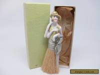 Antique German Half Fiapper Doll Brush Porcelain W/Box