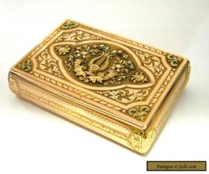 ANTIQUE CONTINENTAL SOLID GOLD SNUFF BOX HANAU GERMANY c. 1830 4 COLOUR GOLD  for Sale