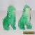 Pair (2) Vintage Foo Dog Feng Shui Chinese Green White Swirl Figure Statues for Sale