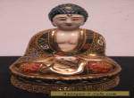 Japanese Satsuma Figural Seated Buddha Porcelain Moriage for Sale